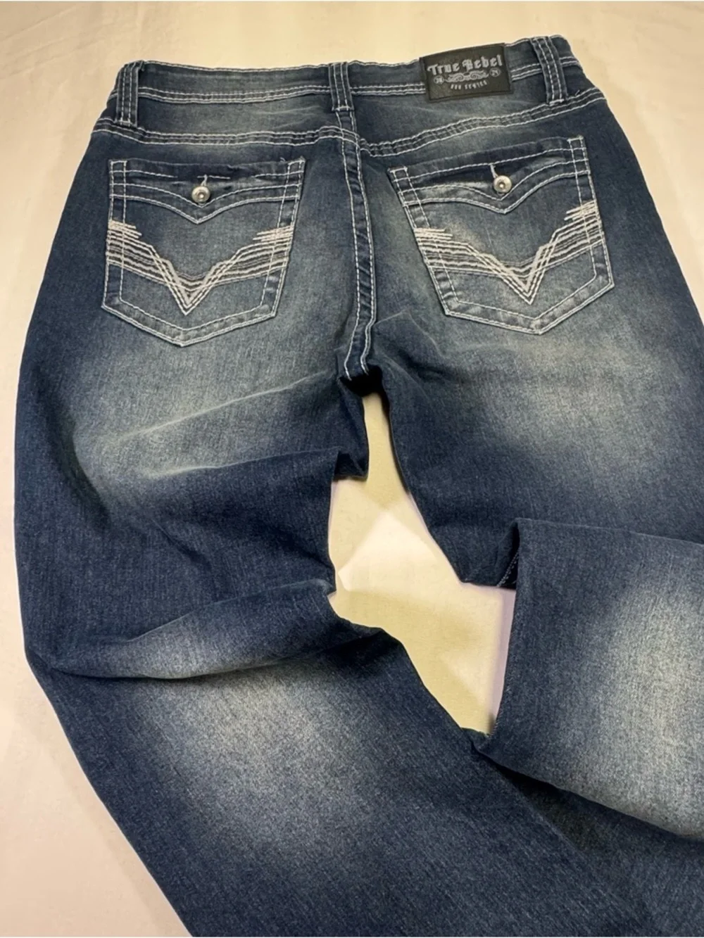 True Religion Men's Dark Wash Slim Straight Jeans