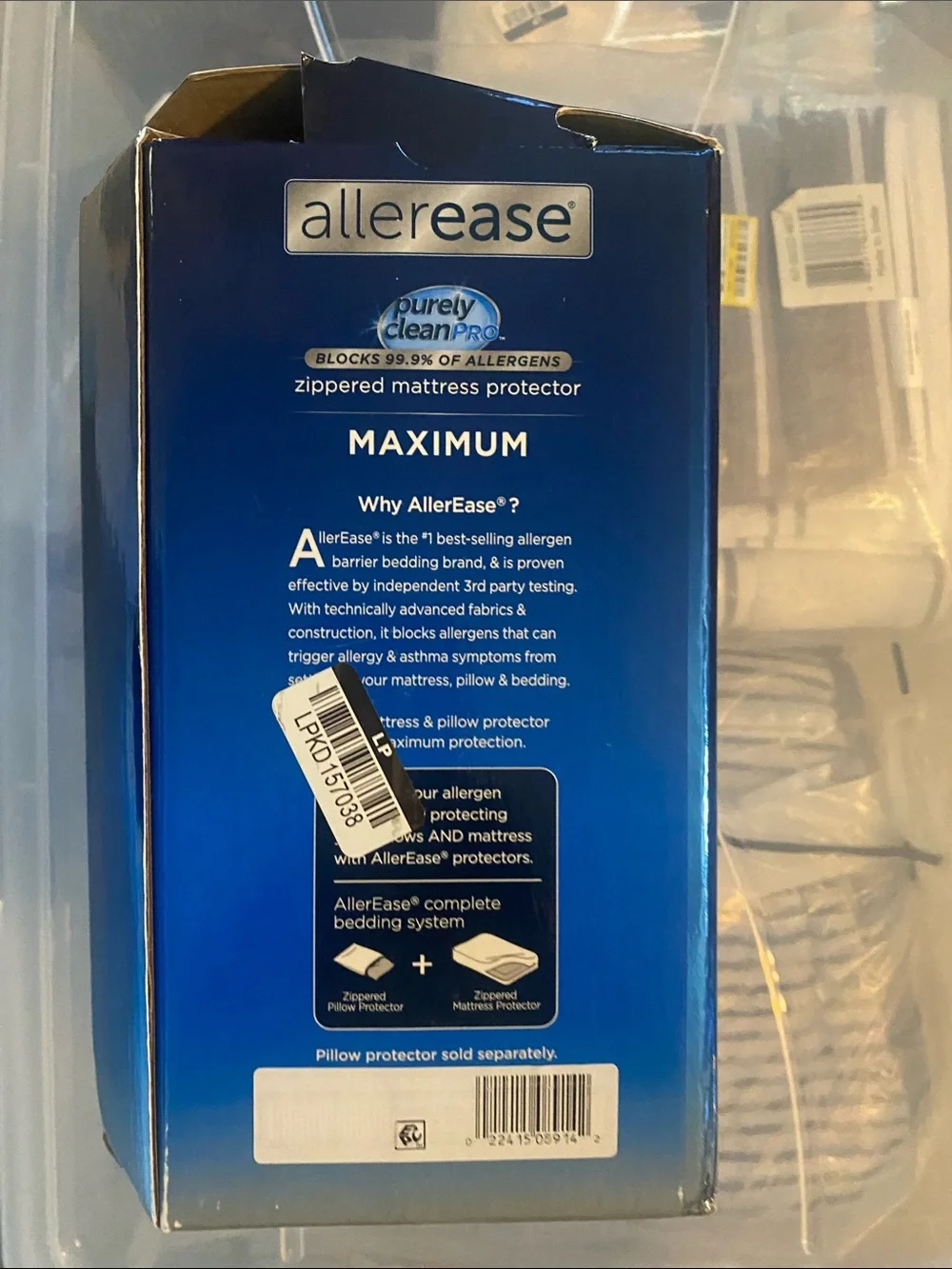 Allerease Maximum Zippered Mattress Protector in Blue