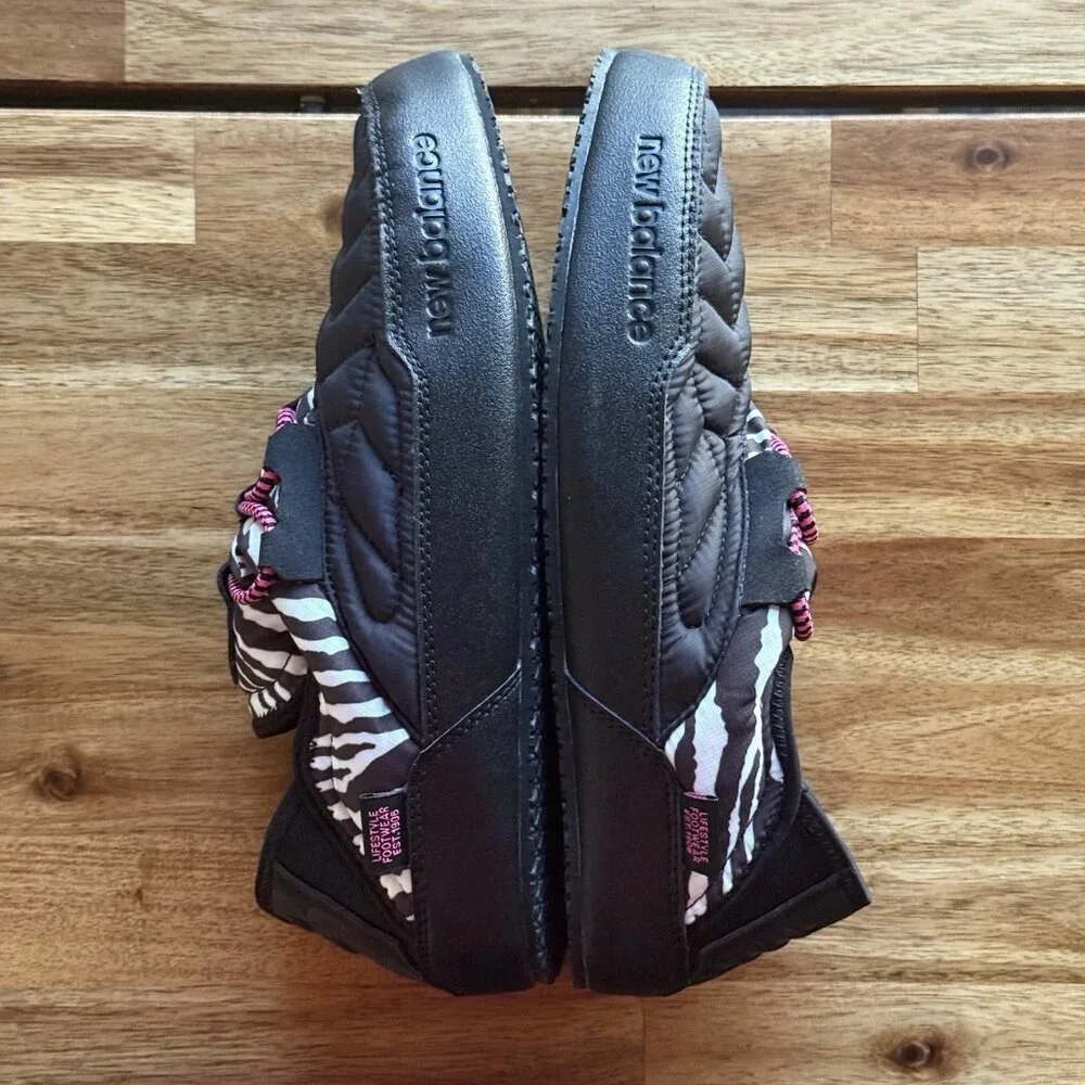 New Balance Caravan Moc Slippers Black Zebra Print Synthetic‎ Men’s Size 9