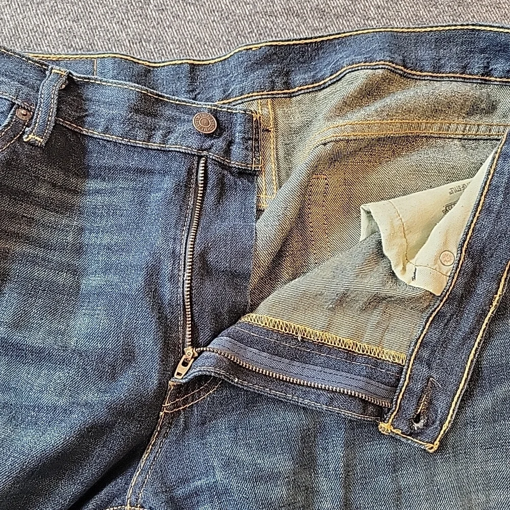 Levis 514 Jeans Men's 36x30 Blue Dark Wash Denim Mid Rise Straight Fit Pants‎