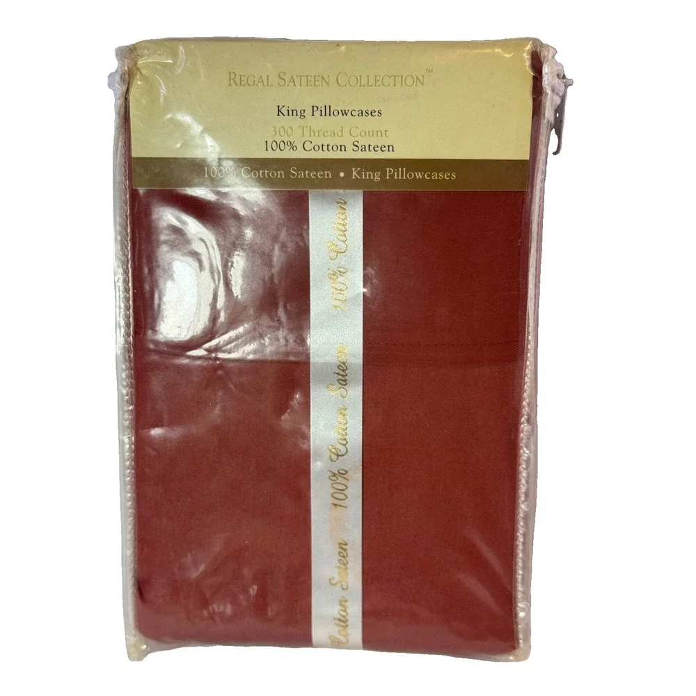 Regal Sateen Collection King Pillowcases 300 TC 100% Cotton Sateen Solid Spice